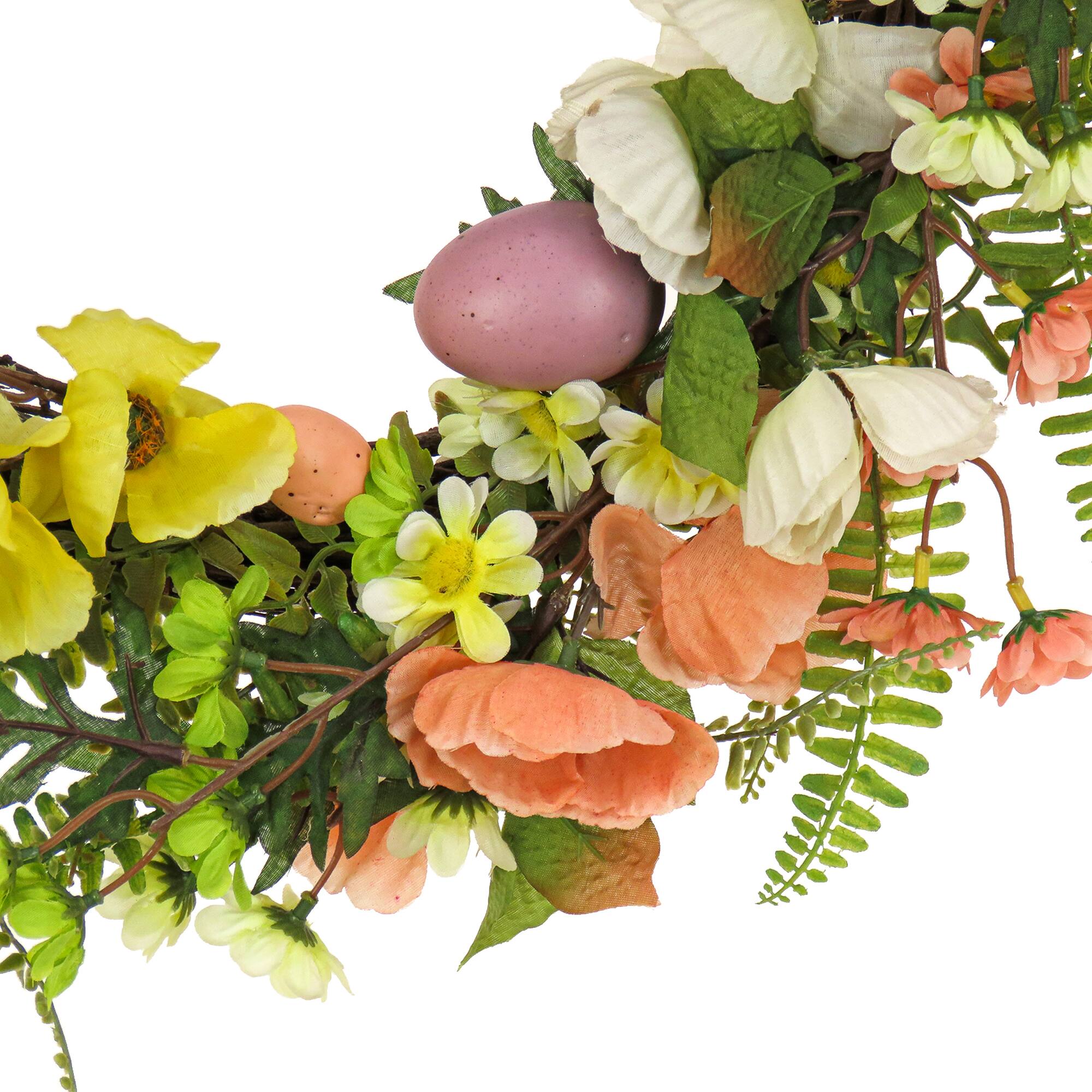 22" Ferns & Flowers Easter Wreath